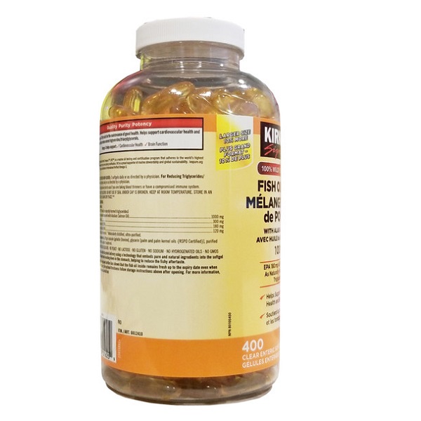 قرص فیش اویل ترکیبی کرکلند 1000mg 400 عدد - تصویر 3