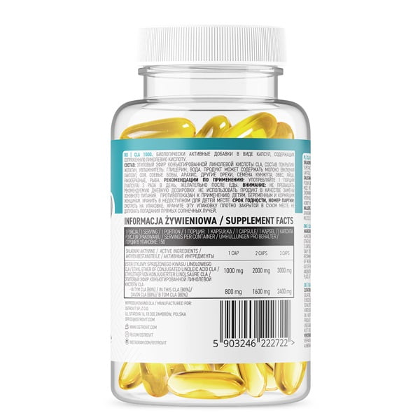 کپسول سی ال ای 1000 استروویت 150 عددی OstroVit CLA 1000 - تصویر 2